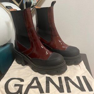 Ganni Cleated Heeled Mid Chelsea Boots